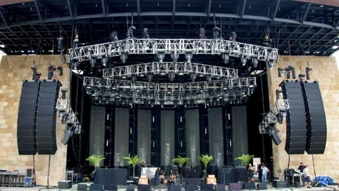 PixelPro line-array audio and LED stage setup